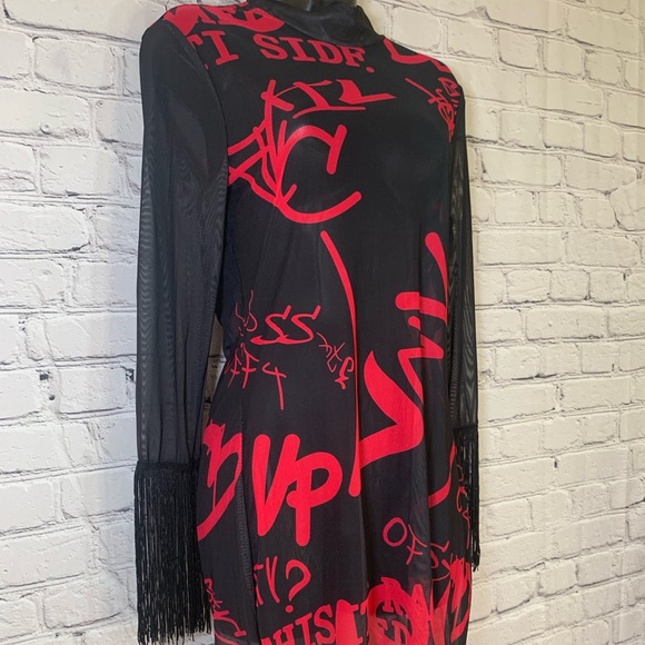 NWOT Women’s Sexy Mesh Sheer See Through Dress Sz S - Picture 4 of 9